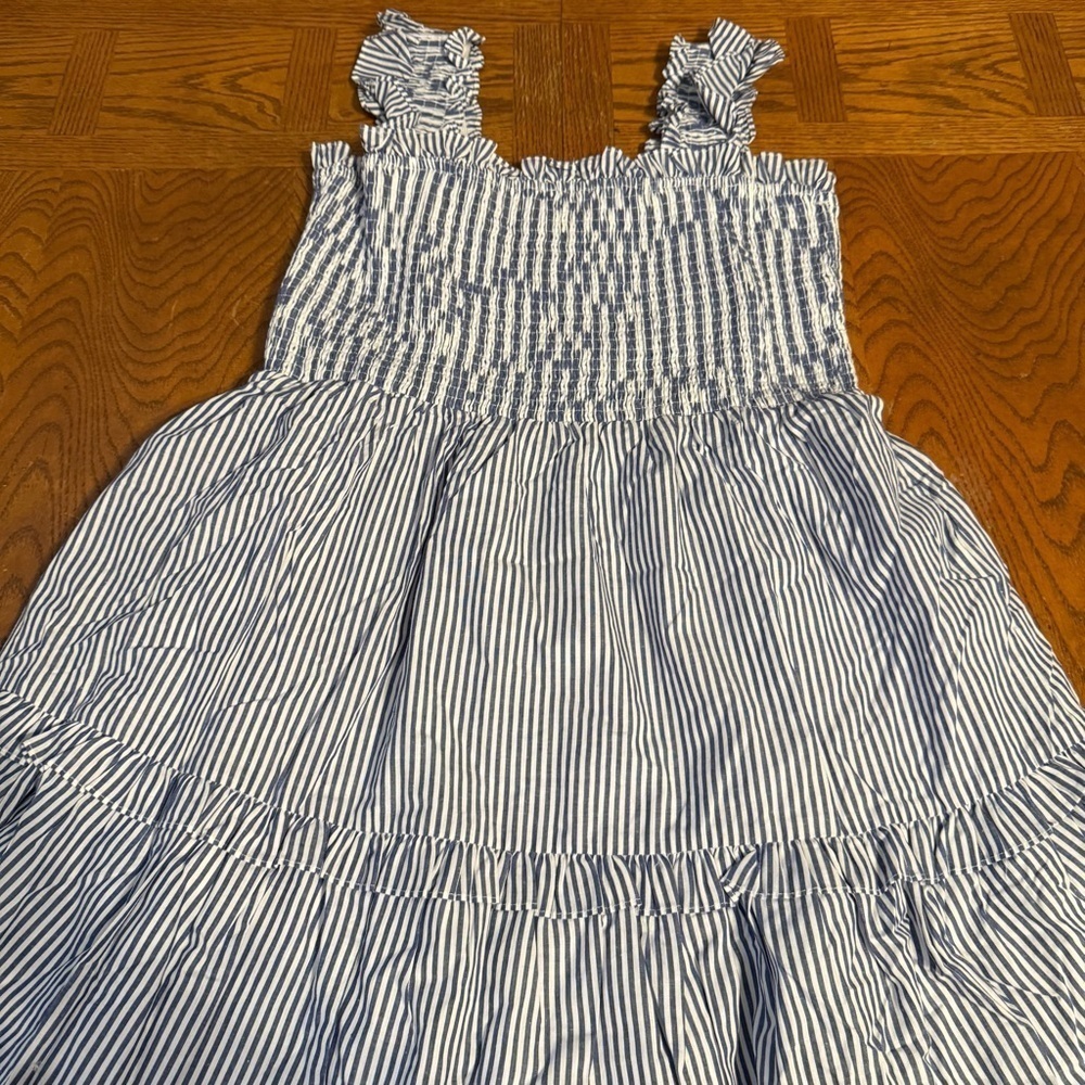 NEW Sugarlips Katie Striped Smocked Bodice Tiered Midi Dress Sz XL Milkmaid Chic - Picture 4 of 16